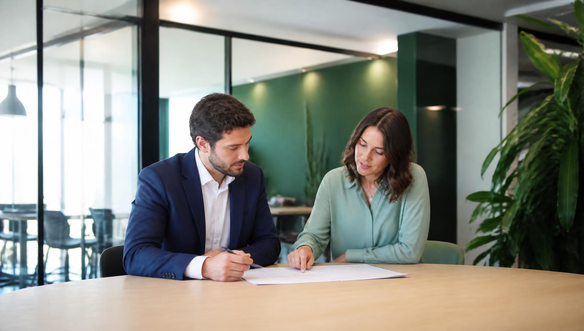 Consulenti al lavoro su un sistema di gestione in ufficio
