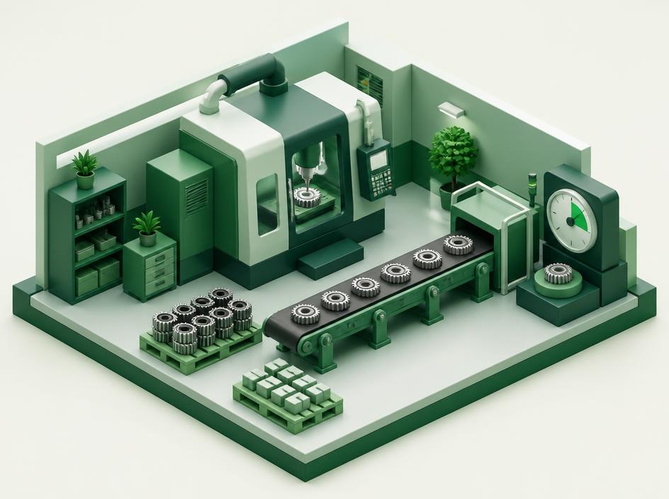 Illustrazione 3D del settore Manifattura